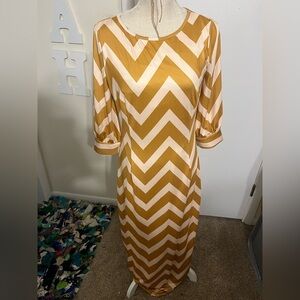 Dainty Jewells yellow(mustard) and cream dress